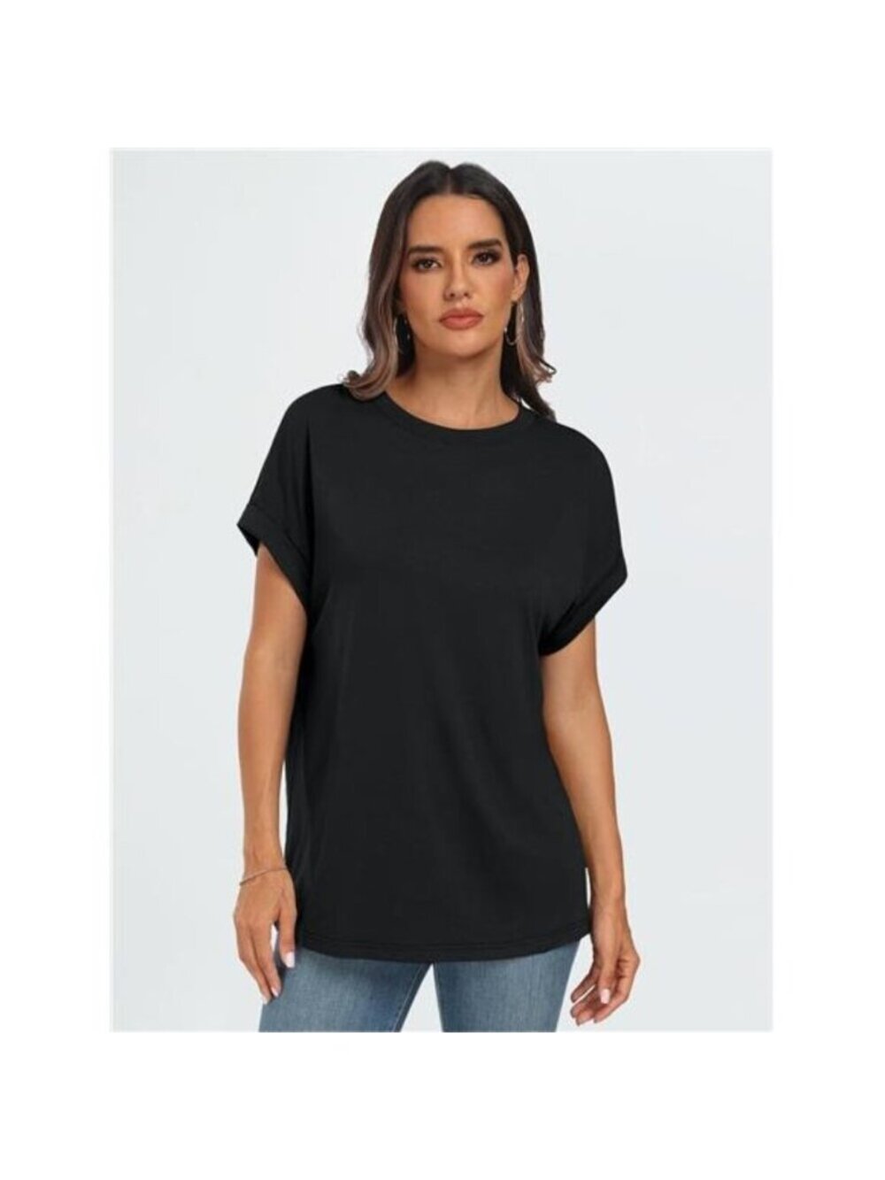 Womens Summer Tops Outfits Spring Casual Dressy T Shirts Workout Black - Picture 2 of 6